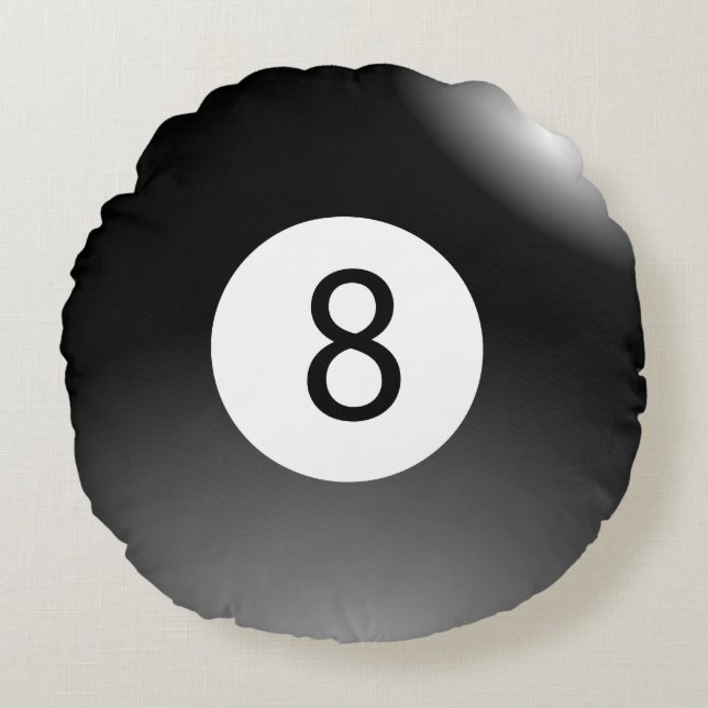 Coussins Ronds Boules de billard solides et éclatantes #8 Collect (Devant)