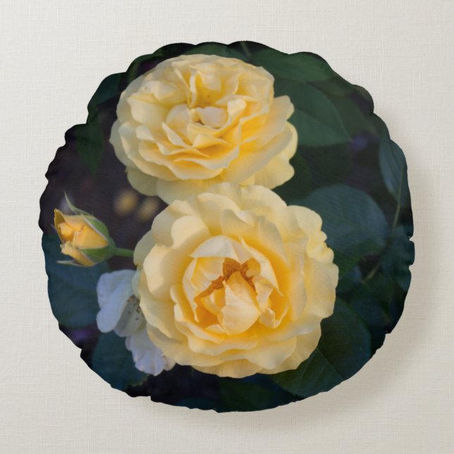 Coussins Ronds Bouquet rose (Devant)