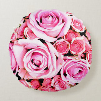 Coussins Ronds Bouquet rose