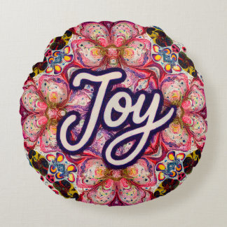 Coussins Ronds Bright Kaleidoscope Art Pillow – Joy Edition  