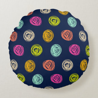 Coussins Ronds Bright Polka Dot Doodle Party
