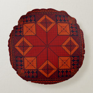 Coussins Ronds broderie traditionnelle de Palestine Motif de Tatr