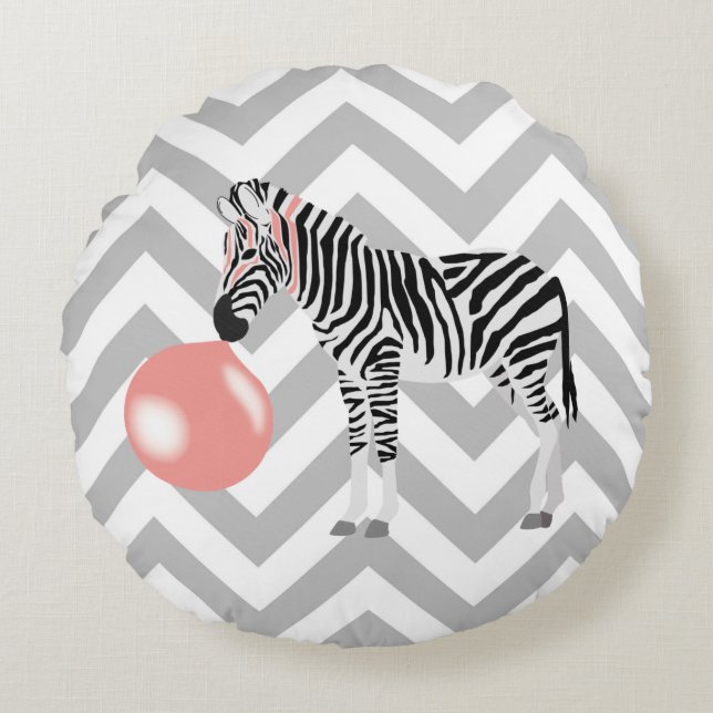Coussins Ronds Buble Gum Zebra Blowbble (Devant)