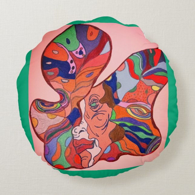 Coussins Ronds Butterfly Leaf Portrait  (Dos)