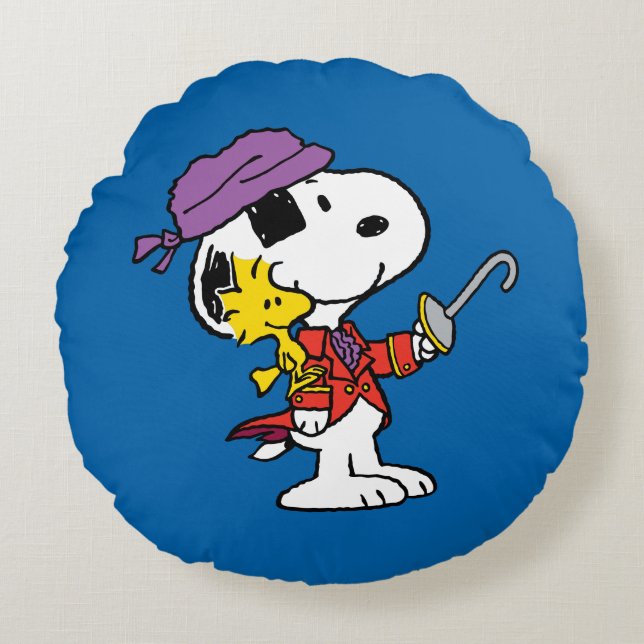 Coussins Ronds cacahuètes | Snoopy & Woodstock Pirates (Devant)