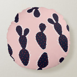 Coussins Ronds Cactus Cuteness : Motifs pastel doux