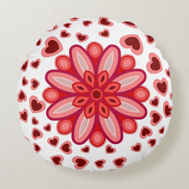 COUSSINS RONDS CADEAU COEUR AMOUR (Devant)