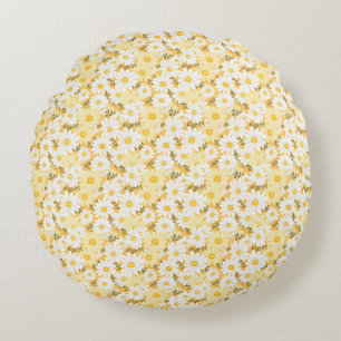 Coussins Ronds Cadeau d'anniversaire   Basilique blanche et jaune
