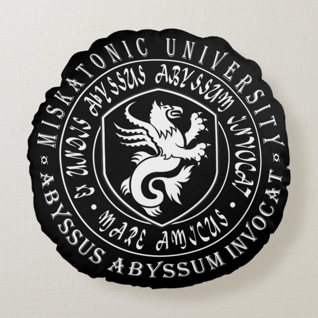 Coussins Ronds Cadeau de Miskatonic - logo d'université de (Devant)