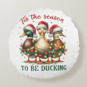 Coussins Ronds Cadeau de Noël à être canard