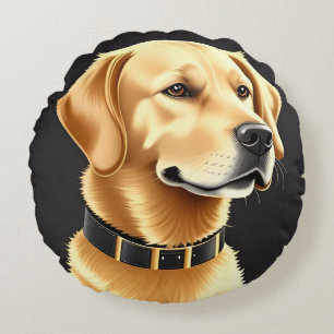 Coussins Ronds Cadeau Luxueux pour Amoureux de Golden Retriever, 