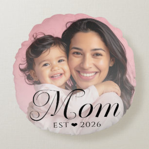 Coussins Ronds Cadeau pour maman établie Photo Script Nouveau Cad