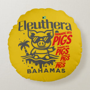 Coussins Ronds Cadeau souvenir Bahamas : Eleuthera Bahamas Pigs