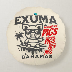Coussins Ronds Cadeau souvenir Bahamas : Exuma Bahamas Swimming P