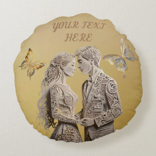 Coussins Ronds Cadeaux de mariage pour mariée et chambre