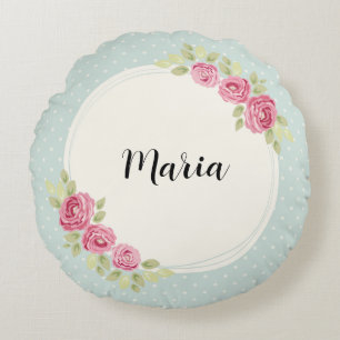 Coussins Ronds Cadre Papier Vintage Shabby Chic Roses