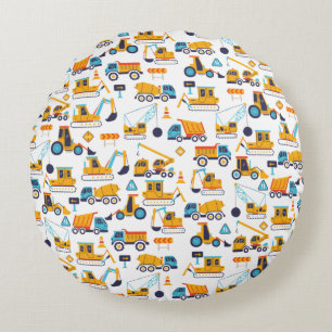Coussins Ronds Camions de pompage de construction pour enfants Mo