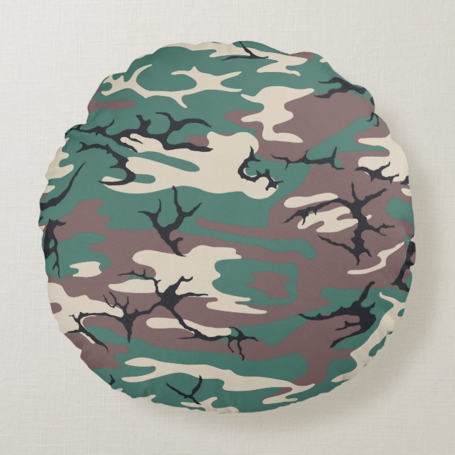 Coussins Ronds Camo Woodland (Devant)