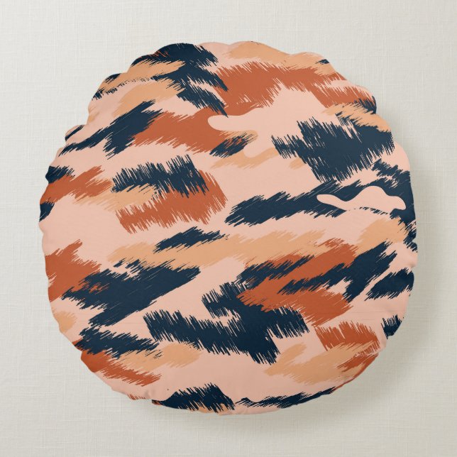 Coussins Ronds Camouflage Abstrait : Papier peint Vintage sans co (Devant)