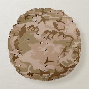 Coussins Ronds Camouflage Désert Avec Galets, Militaire, Armée