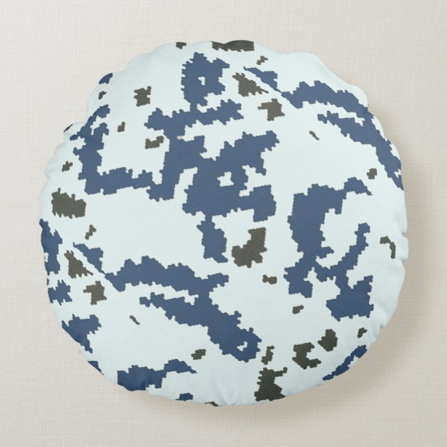 Coussins Ronds Camouflage d'hiver (Devant)