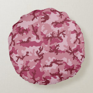 Coussins Ronds Camouflage rose