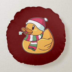 Coussins Ronds Canard en caoutchouc de Noël 