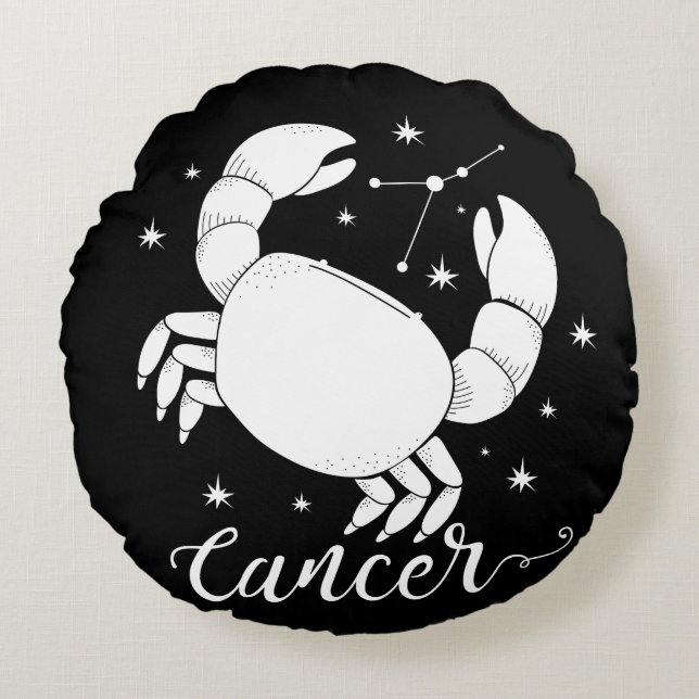 Coussins Ronds Cancer Oreiller à lancer zodiaque (Devant)