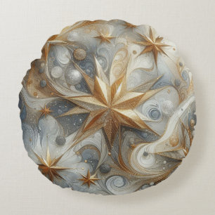 Coussins Ronds Capturer Art Hiver Scène & Cristaux de neige et de