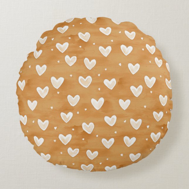 Coussins Ronds Caramel Hearts Christmas (Devant)
