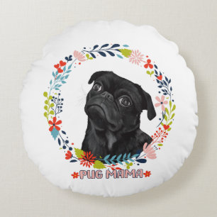 Coussins Ronds Carlin noir mignon - Carlin Mama
