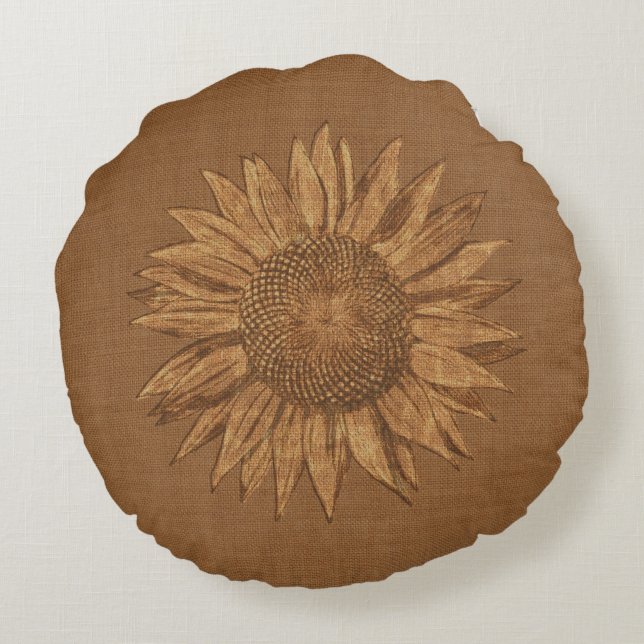 Coussins Ronds Carreau de tournesol (Dos)