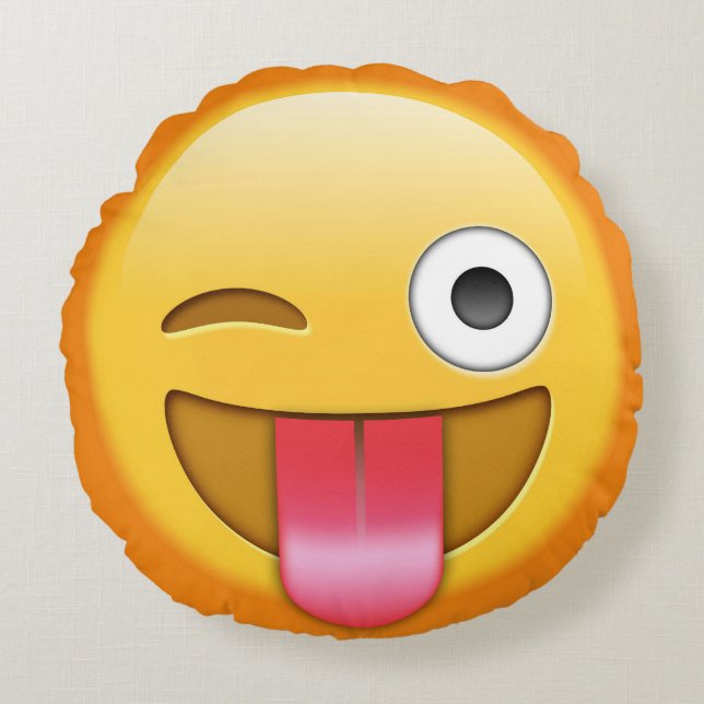 Coussins Ronds Carreau drôle d'Emoji (Devant)
