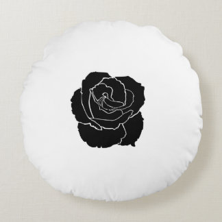 Coussins Ronds Carreau rond chic simple de rose de noir