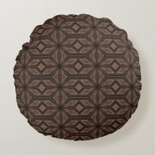 Coussins Ronds Carreau rond de coton brun chocolat de mosaïque