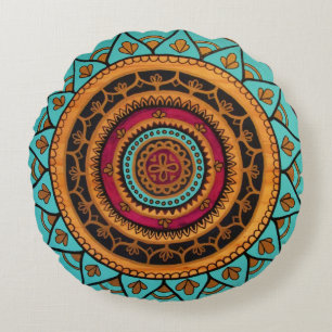 Coussins Ronds Carreau rond de fille d'or