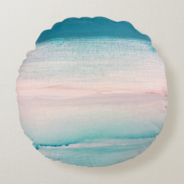 Coussins Ronds Carreau rond de mer turquoise (Devant)