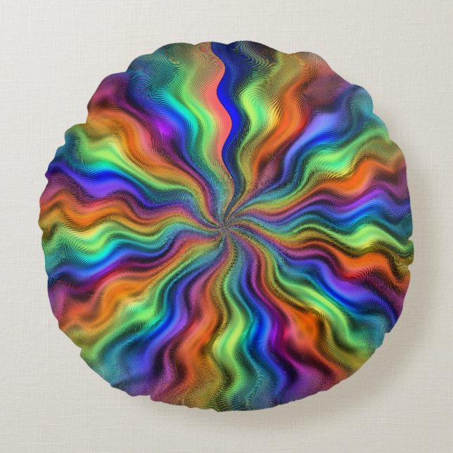Coussins Ronds Carreau rond de vibrations mystiques (Devant)