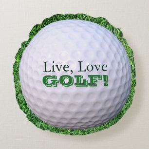Coussins Ronds Carreau rond vivant, amour, GOLF ! balle de golf