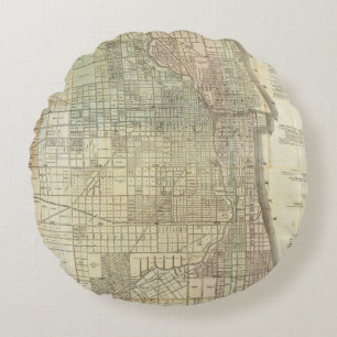 Coussins Ronds Carte de Chicago