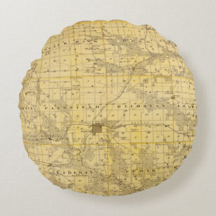 Coussins Ronds Carte du comté de Jefferson, état de l'Iowa
