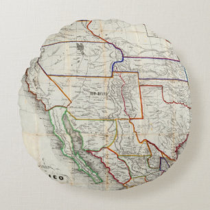 Coussins Ronds Carte du Mexique et de la Californie