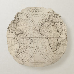 Coussins Ronds Carte du monde 2