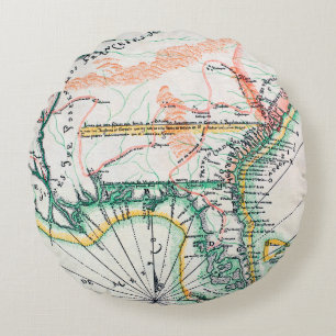 Coussins Ronds Carte : L'Amérique du Nord, 1742