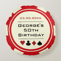Casino Poker Chip Rouge et crème Anniversaire
