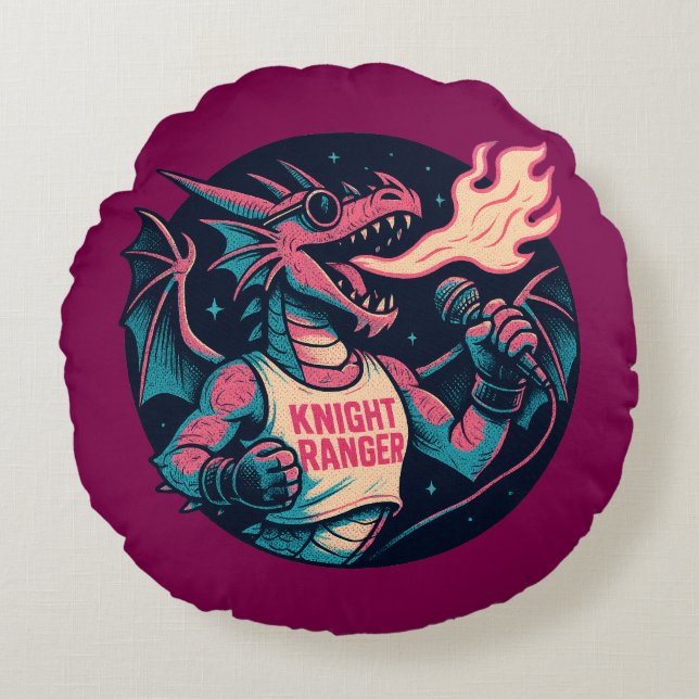 Coussins Ronds Ce dragon crache le feu (Devant)