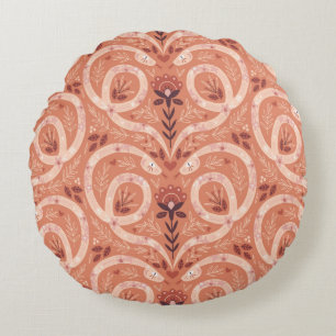 Coussins Ronds Cépin floral folk symétrique coeur transparent