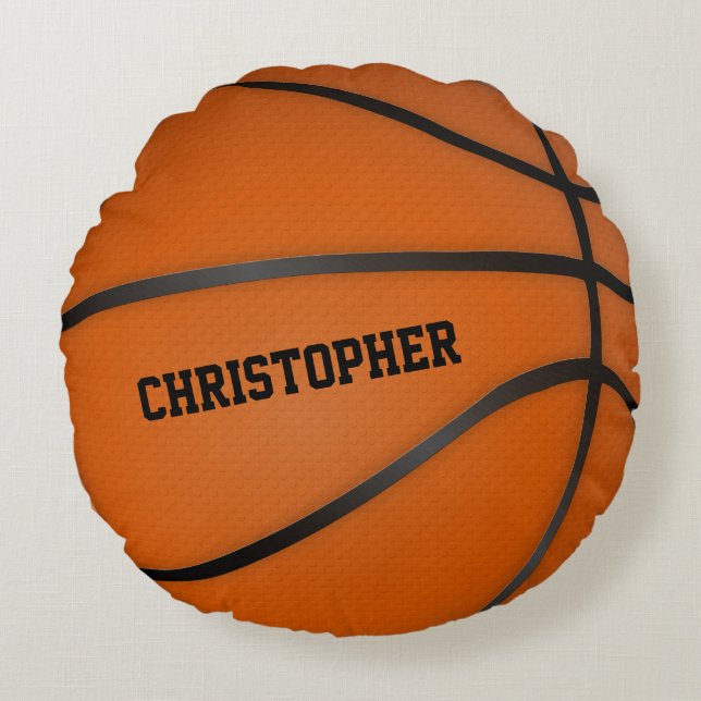 Coussins Ronds Cercle de basket-ball personnalisé (Devant)