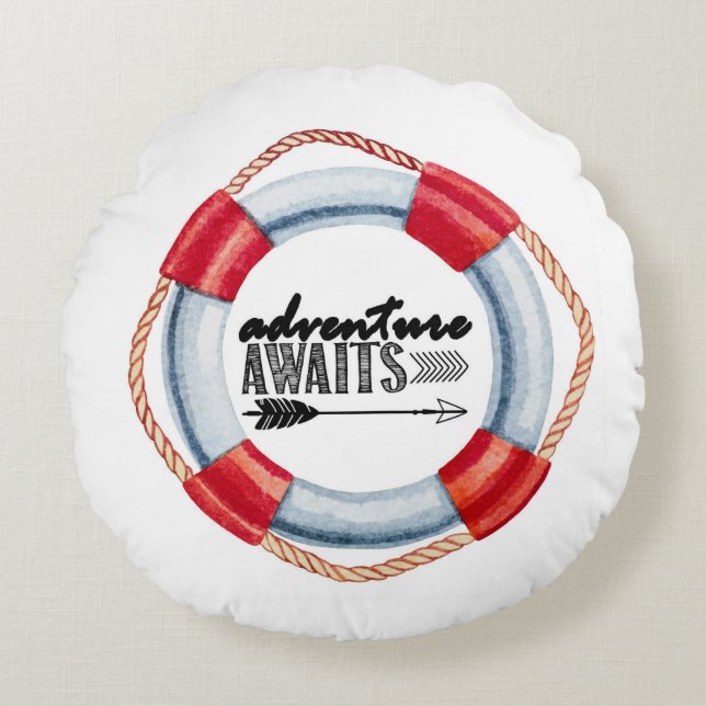 Coussins Ronds Cercle de vie d'aventure (Devant)