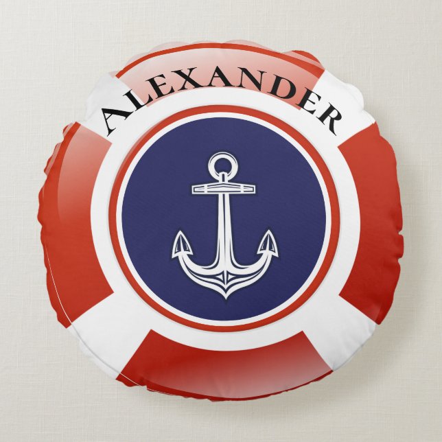 Coussins Ronds Cercle de vie Nautique (Devant)